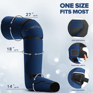 Air Compression Leg Massager with Heat - Ideal Christmas, Mother's Day and Father's Day Gifts for Men, Women, Dad, Mom - Relieves Foot and Knee Pain, Eases Varicose Veins, Cramps, Swelling and Edema - Image 7