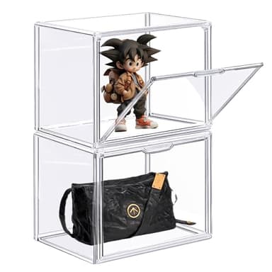 Attelite Clear Acrylic Display Case,Display Storage Box Countertop with Magnetic Door,Stackable Dustproof Protection Showcase for Action Figures,Collectibles - Image 6
