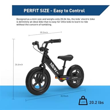 Hiboy BK1 Electric Balance Bike for Kids, 12 Inch Tires, 150W Peak Motor, Adjustable Seat, 21.6V/2.6Ah Battery, Electric Bike for Kids Ages 3-5 - Image 2