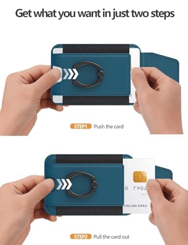 For Magsafe Wallet with Grip, 6-Card Holder, Stronger Magnetic Card Wallet Holder for iPhone 17/16/15, iPhone 14/13/12 Series, Leather Magnetic Phone Wallet with Privacy Flap, RFID Blocking, Blue - Image 7