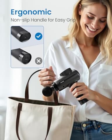 RENPHO Massage Gun Deep Tissue, Portable Percussion Massager for Back and Neck, Gifts for Men Women, Handheld Device with Carry Case, Active - Image 6