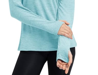 TBMPOY Womens UPF 50+ Sun Protection Hoodie Shirt Long Sleeve Fishing Hiking Outdoor UV Shirt Lightweight Light Blue XXL - Image 3