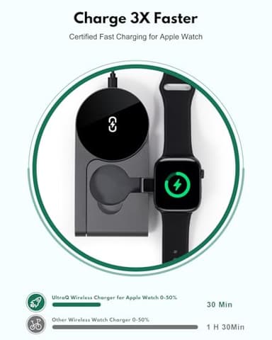 Foldable 3 in 1 Charging Station for Apple Devices with USB C Charger,Wireless Charger for Travel and Office & Home - Image 4