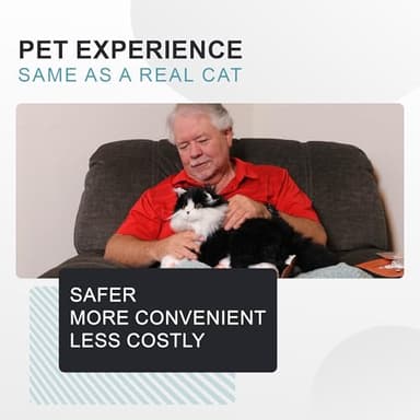 Chongker Interactive Companion Robot Cat Pets, Handmade Weighted Stuffed Animals, Cat Plush Toy with Voice Response, Realistic Heartbeat and Purring, Black Cat - Image 3