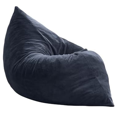 Hobestluk 3 in 1 Bean Bag Chair Giant Bean Bag Chairs for Adults with Plush Faux Fur Cover Convertible Bean Bag Floor Cushion with Machine Washable Cover for Living Room (Plush Dark Grey) - Image 9