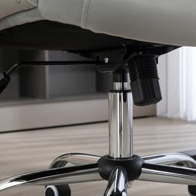 Vinsetto Home Office Chair, Velvet Computer Chair, Button Tufted Desk Chair with Swivel Wheels, Adjustable Height, and Tilt Function, Light Gray - Image 9