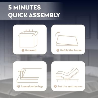 Dyonery Queen Adjustable Bed Base Frame with Wireless Remote + 14 Inch Queen Gel Memory Foam Mattress Bed in a Box, Head and Foot Incline, Zero Gravity, Fiberglass Free, 80" × 60" - Image 8