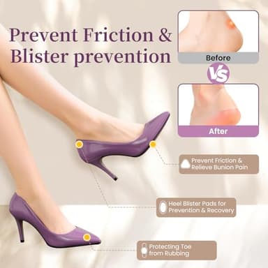 Gel Blister Bandages Hydrocolloid Bandages for Walking, Shopping & Travel - 28ct Blister Cushions for Toe & Heel Protection - Heel Pads Blister Pads for Prevention & Recovery (Variety Pack) - Image 2