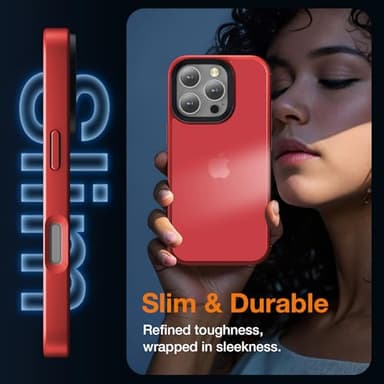 Yriklso for iPhone 16 Pro Max Phone Case, Shockproof for iPhone 16 Pro Max Case, Military Grade Drop Protection, Protective Hard Back Slim Translucent Cover,Red - Image 5