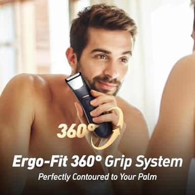 LGTGH Body Hair Trimmer for Men: Pubic Hair Trimmer with Mirror & LED Light - Electric Ball Shavers with Ceramic Blades & Travel Lock - Body Groomer IPX7 Waterproof Wet/Dry Use for Groin/Legs/Chest - Image 6