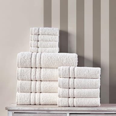 Hawmam Linen Sea Salt Cream Bath Towels 4 Pack Soft and Absorbent, Premium Quality Perfect for Daily Use 100% Cotton Towel 600 GSM - Image 5