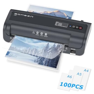 BONSEN A4 Laminator Machine, 9.33-Inch Thermal Laminator with Never Jam Technology, 100 Laminating Sheets, Laminates Photos Cards Documents, 4-in-1 Personal Laminators for Teachers Home Office School - Image 1