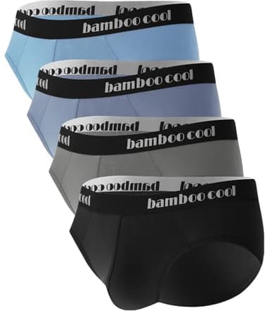 BAMBOO COOL Men's Underwear Briefs Soft Breathable Briefs Underwear Contour Pouch No Fly Men's Briefs - Image 1