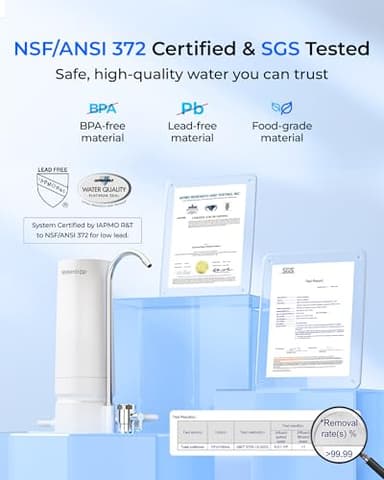[Ultra Filtration] Waterdrop Water Filter for Sink Faucet, 4000 Gallons Countertop Water Filter System, Filter Life Reminder, 0.01μm Ultra-Filtration System, Reduces 99% Chlorine, WD-CTF-07 (1 Filter) - Image 5