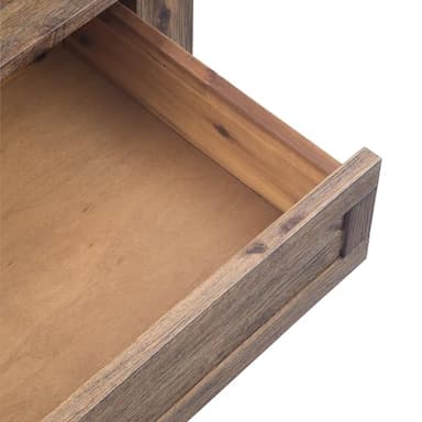 SIMPLIHOME Monroe Square Coffee Table - 38 inch Wide Solid Acacia Wood Living Room Table in Rustic Natural Aged Brown, Rustic Cocktail Table for Family Room or Lounge with 2 Drawers and Open Shelf - Image 7