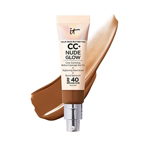 IT Cosmetics CC+ Nude Glow (Neutral Rich) - Medium Coverage Foundation with SPF 40 & Brightening Glow Serum, Lightweight Skin Tint, 2% Niacinamide + Hyaluronic Acid, Up to 24H Hydration - 1.08 fl oz - Image 1