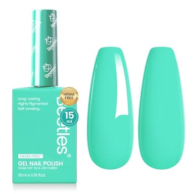 Beetles Green Teal Gel Nail Polish - Hema-Free Turquoise Mint Green Soak Off Gel Polish Island Reverie for DIY Manicure Salon 0.5Oz - Image 1