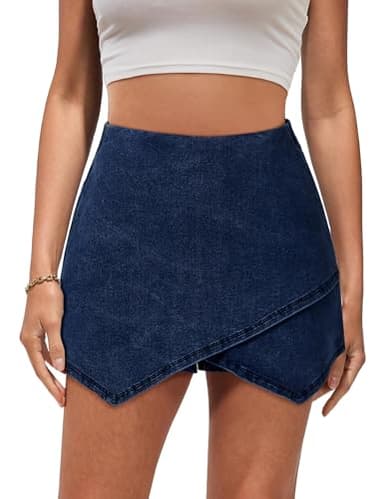 Luvamia Mini Skorts for Women - High Waisted Denim Skort for Women - Sail Blue XX-Large / Size 20 / Size 22 - Image 1