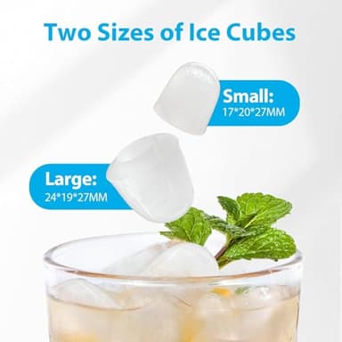 Aeitto Ice Makers Countertop, 9 Ice Cubes Release in 6 Mins, 26Lbs/24H, 2 Sizes of Bullet Ice Machine,Self-Cleaning Portable Ice Maker with Ice Scoop and Basket for Home Kitchen Office RV Bar, Black - Image 4
