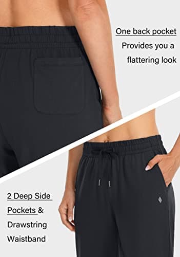 SANTINY Women's Cotton Sweatpants Yoga Lounge Casual Pants Open Bottom Sweat Pants for Women with Pockets (Black_XXL) - Image 5