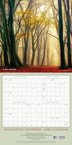 Enchanted Pathways 2025 Wall Calendar — The Photography of Lars van de Goor, 12" x 12" - Image 3