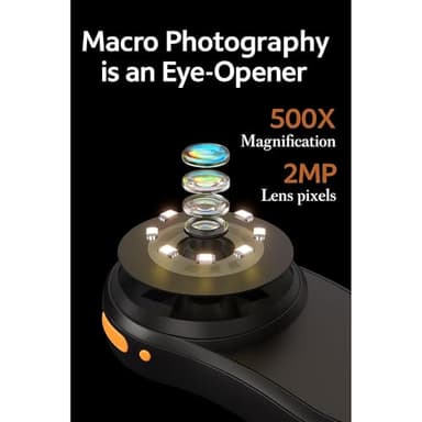Digital Microscope, Handheld Microscope, Coin Microscope, Trichome Magnifying Glass, USB Connection, 500x with 2.0" IPS Screen, Compatible with Windows/Mac – Includes Microfiber Cloth - Image 5