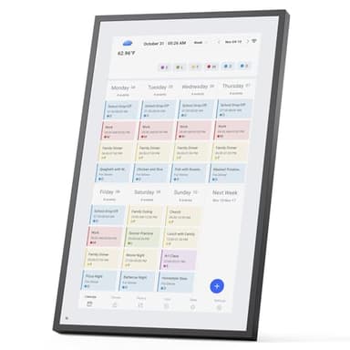 LOOFII 21.5 Inch Smart Digital Calendar Planner & Chore Chart, Full HD Interactive Touchscreen Display for Family Scheduling, Wall Mountable – Streamline Household Organization (Black White) - Image 1
