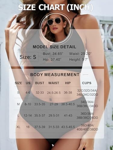 Sucrefas Women's High Waisted Bikini Set Two Piece Twist Knot Swimsuit Criss Cross Bathing Suit Cobalt XL - Image 7