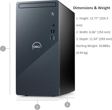 Dell Inspiron Business Desktop | Intel Core i7-12700 Processor (12 cores, 4.9 GHz)| 32GB RAM & 1TB PCIe SSD & 1TB HDD|HDMI, USB-C, Wi-Fi 6, Bluetooth, RJ-45| Keyboard & Mouse Included| Windows 11 Pro - Image 6