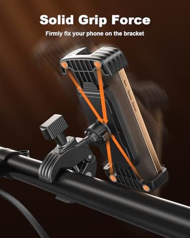 SUPERONE Bike Phone Holder, [1s Lock] Motorcycle Phone Mount, [Anti-Shake] Handlebar Cell Phone Clamp, Scooter Phone Clip for Handlebars with Diameters 0.65-1.2 in, Suitable for 4.7-7.2 in Phones - Image 4