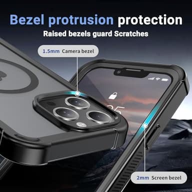 jaroco Magnetic for iPhone 13 Pro Max Case, [Compatible with MagSafe][Military Grade Drop Protection][Heavy Duty Protection][Non-Slip][Shockproof] 2-Layer Durable Bumper Phone Case 6.7''-Black - Image 6