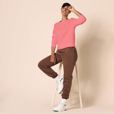 Amazon Essentials Women's Fleece Crewneck Pullover Sweatshirt (Available in Plus Size), Coral Pink, Medium - Image 5