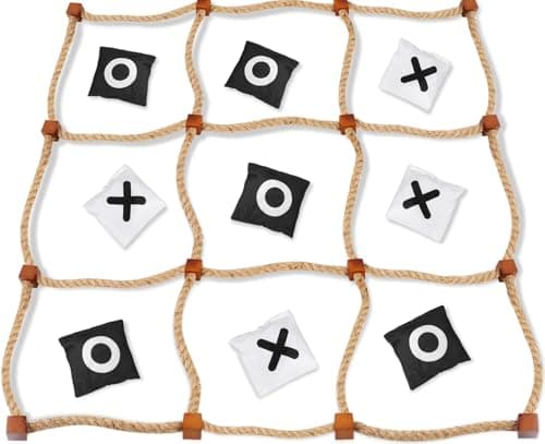 DUOLIYBC Giant Tic Tac Toe Outdoor Games, 4ft x 4ft Bean Bag Toss Outdoor for Kids, Giant Yard for Adults, Jumbo Large Wooden Tic Tac Toss, Backyard Lawn Camping Game - Image 1