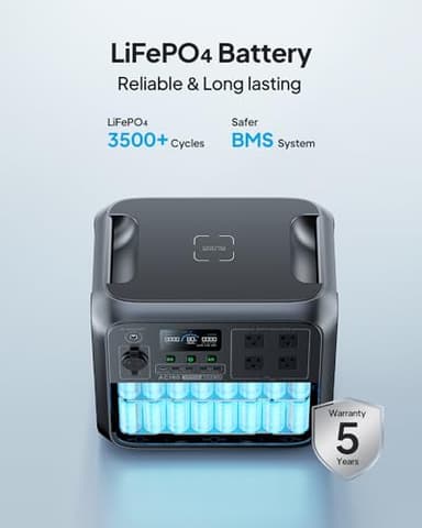 BLUETTI Portable Power Station AC180, 1152Wh LiFePO4 Battery Backup w/ 2 1800W (2700W peak) AC Outlets, 0-80% in 45Min, Solar Generator for Camping, Off-grid, Power Outage - Image 5