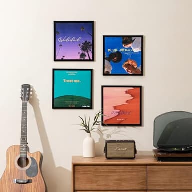 eletecpro 12.5x12.5 Black Record Frame, Sturdy and Lightweight, PVC Album Frame Made to Display Vinyl Records, Home Decor for Wall Easy to Hang Suit to 12x12 LP Covers, 4 Pack - Image 6