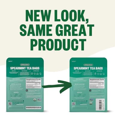 FGO Organic Spearmint Leaf Tea, 100 Count, Eco-Conscious Tea Bags, Caffeine Free, Resealable Bag, Packaging May Vary (Pack of 1) - Image 2