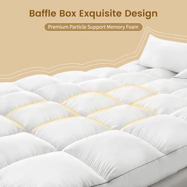 Decroom 5 Inch Memory Foam Mattress Topper King Size, Filled with Breathable Memory Foam Pillow Topper, Soft Fluffy Supportive Bed Mattress Pad for Back Pain Relief, 80x78x5 Inch - Image 2