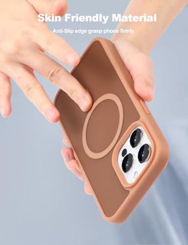 Tigowos Compatible with iPhone 15 Pro Max case Fits MagSafe 10FT Drop Resistant Matte Skin Feeling Shockproof Back Cover Fits iPhone 15 Pro Max Phone Cases, Brown - Image 5