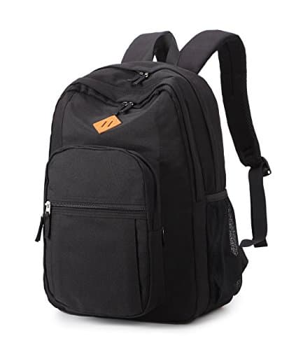 abshoo Classical Basic Womens Travel Backpack For College Men Water Resistant Bookbag (Black) - Image 1