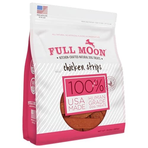 Full Moon Chicken Strips Healthy All Natural Dog Treats Human Grade Made in USA Grain Free, 1.5 Pound (Pack of 1) - Image 1