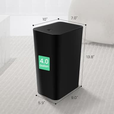 Cesun 2 Pack Bathroom Trash Can, 4.0 Gallon / 15 Liter Small Garbage Can with Press Top Lid, Plastic Wastebasket with Pop-up Lid for Toilet, Office, Bedroom, Living Room, Black - Image 6