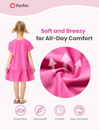 PATPAT Baby Girl Rainbow Multipack Dresses Toddler Girl Short Sleeve Floral Cloud Skater Dress 18-24 Months - Image 8