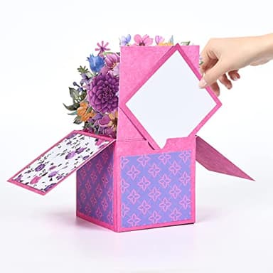 POPGIFTU Mother's Day Pop Up Card, Purple Flower Bouquet Birthday Card for Mom, Mother, Grandma, Women, Wife, Daughter, with Notecard & Envelope - Image 4