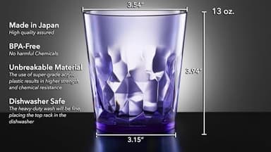 SCANDINOVIA - 13oz Unbreakable Premium Drinking Glasses Set of 6 - Made in Japan - Super Grade Acrylic Plastic - Perfect for Gifts - Dishwasher Safe - Cups Reusable Drinkware Tumblers Kids - Image 3
