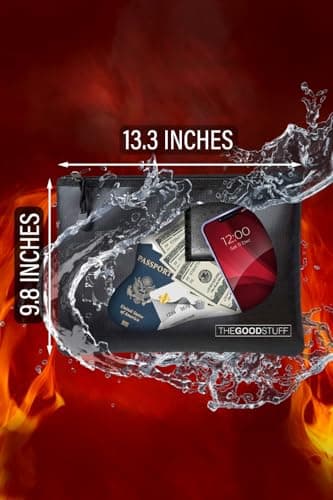 Fireproof Money Bag for Cash (10" x 13") – Waterproof Document Holder with Zipper, Protects Important Papers, Passports & Valuables from Fire & Water – Secure Storage for Home, Office & Travel - Image 2