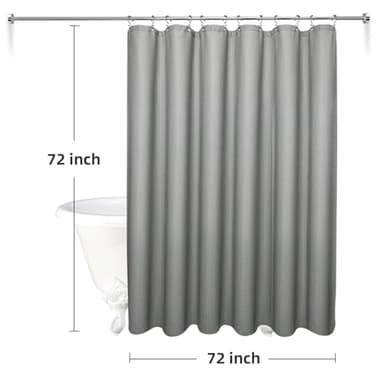 LaCyan 3 in 1 Waterproof Waffle Weave Shower Curtain and Clear Liner Set with 12 Stainless Steel Hooks Double Sided for Bathroom 72 Inches Heavy Duty Polyester Fabric Shower Curtains 72x72 - Image 6