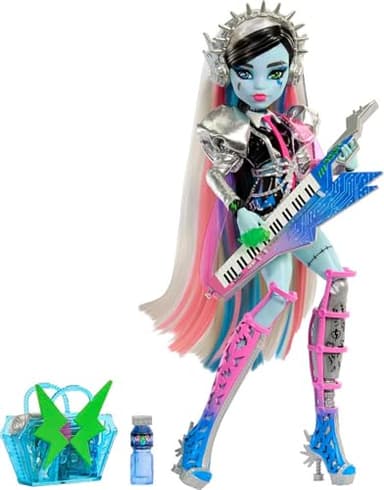Monster High Doll, Amped Up Frankie Stein Rockstar with Instrument & Performance-Themed Accessories Like Headphones - Image 2