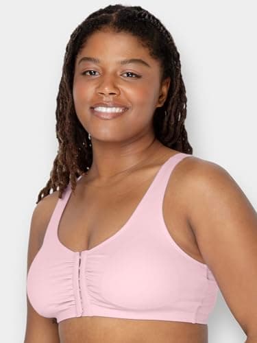 Fruit of the Loom womens Front Close Sports Bra, Blushing Rose/Charcoal Heather 2-pack, 42 US - Image 2