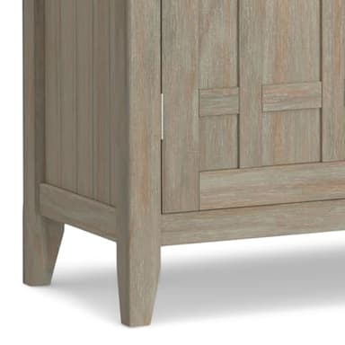 SIMPLIHOME Bedford Buffet - 54 inch Wide Solid Wood 3-Door Sideboard Buffet with Wine Rack in Distressed Grey, Transitional Cabinet for Dining Room or Kitchen with Adjustable Shelves - Image 11