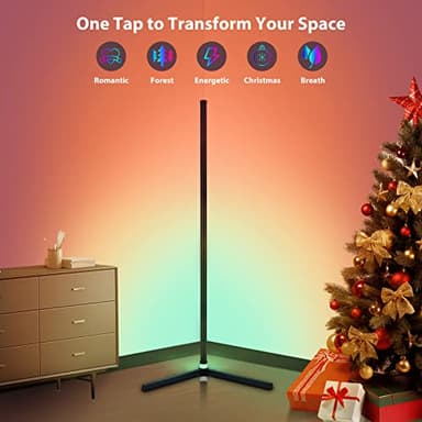 WISIMMALL 2PCS RGB Corner Floor Lamp, 64.5" RGB Color Changing Mood Light Bluetooth APP and Remote Control Music Sync LED 398 Dimmable Modes Modern Floor Lamp for Living Room, Light Timing - Image 5